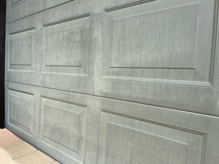 Faded garage door before Nano-Clear rejuvenation
